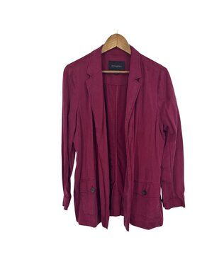 Banana Republic Burgundy Long-Sleeve Buttoned Cuffs & Pockets Blazer Size L